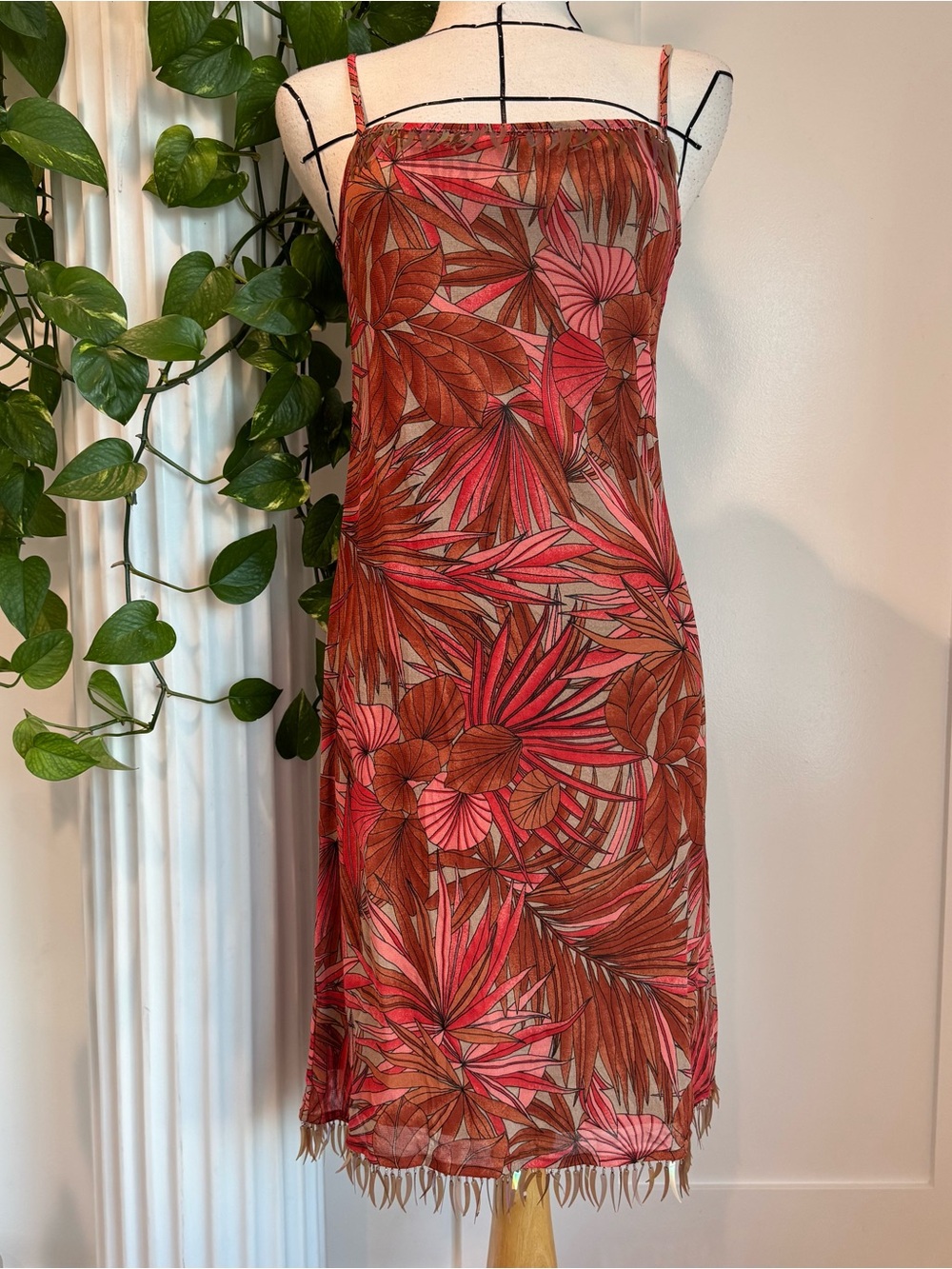 90s Vivienne Tam Mesh Sequin Trim Dress
